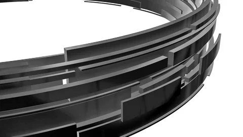 Looped abstract geometric background. Circular segments rotate. Stock Footage 84935784