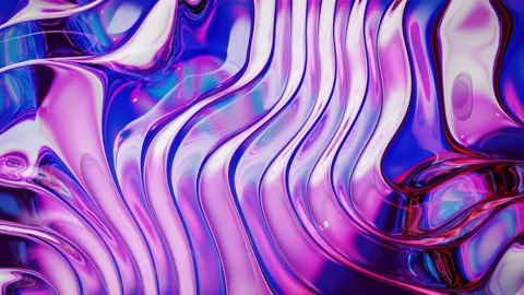 Looped abstract iridescent fluid background. Beautiful wavy glass surface of Stock Footage 136512860