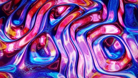 Looped abstract iridescent fluid background. Beautiful wavy glass surface of Stock Footage 136512964