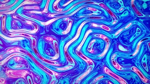 Looped abstract iridescent fluid background. Beautiful wavy glass surface of Stock Footage 136513021