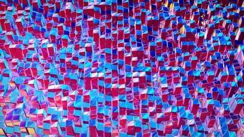 Looped abstract iridescent fluid background. Beautiful wavy glass surface of Stock Footage 136513029