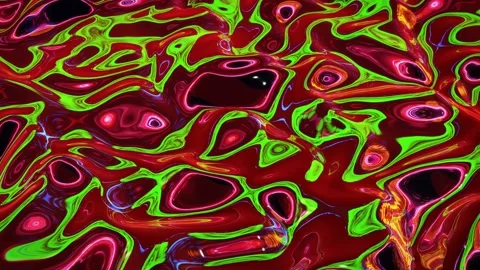 Looped abstract iridescent fluid background. Beautiful wavy glass surface of Stock Footage 136513449