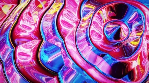 Looped abstract iridescent fluid background. Beautiful wavy glass surface of Stock Footage 136513824