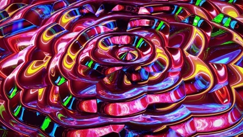 Looped abstract iridescent fluid background. Beautiful wavy glass surface of Stock Footage 136513868