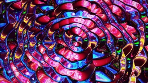 Looped abstract iridescent fluid background. Beautiful wavy glass surface of Stock Footage 136513976