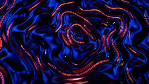 Looped abstract iridescent fluid background. Beautiful wavy glass surface of Stock Footage 136514064
