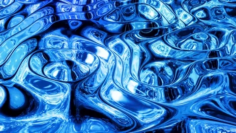 Looped abstract liquid background with wavy sparkling pattern on shiny glossy Stock Footage 140990023