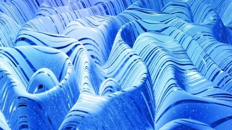 Looped abstract liquid background with wavy sparkling pattern on shiny glossy Stock Footage 140990061