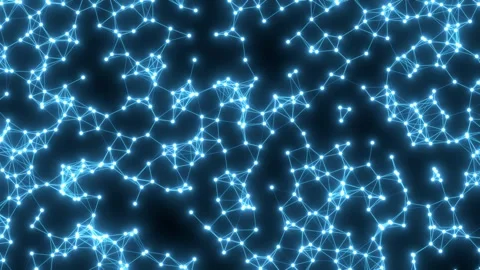 Looped abstract neon background. Dynamic wave with many dots web Stock Footage 278455780