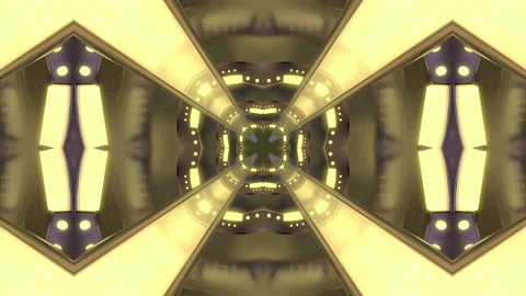 Looped Abstract neon ornate decorative background. Neon kaleidoscope. Stock Footage 113682910