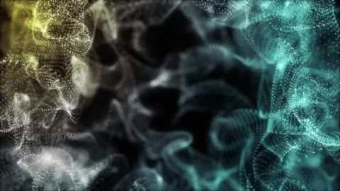 Looped abstract particle background animation with glowing waves, flowing dots. Stock Footage 320112662