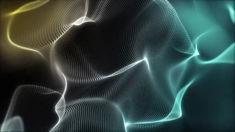 Looped abstract particle background animation with glowing waves, flowing dots. Stock Footage 320112686