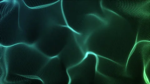 Looped abstract particle background animation with glowing waves, flowing dots. Stock Footage 320112732