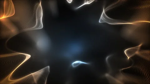 Looped abstract particle background animation with glowing waves, flowing dots. Stock Footage 320113093