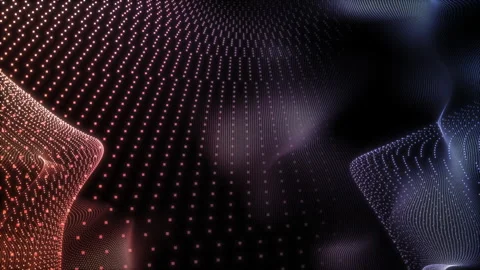 Looped abstract particle background animation with glowing waves, flowing dots. Stock Footage 320113140