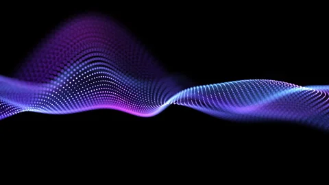 Looped abstract particle flow background with elegant waves, bright blue an.. Stock Footage 324196867