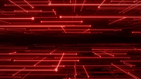 Looped abstract sci-fi digital background with futuristic red laser lines Stock Footage 318378841