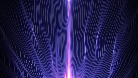 Looped abstract wave strings with bright shine effect on a dark background Stock Footage 281543302