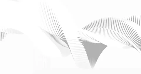 Looped. Abstract white background with dynamic grey 3d lines. 3D animation of Stock Footage 166706540