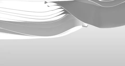 Looped. Abstract white background with dynamic grey 3d lines. 3D animation of Stock Footage 166706580