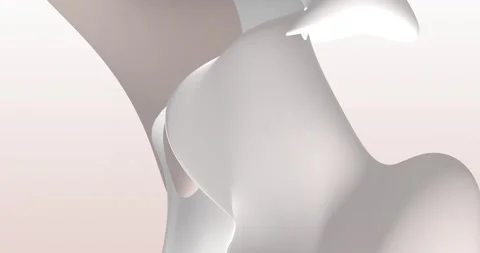 Looped. Abstract white background with dynamic grey 3d lines. 3D animation of Stock Footage 166922794