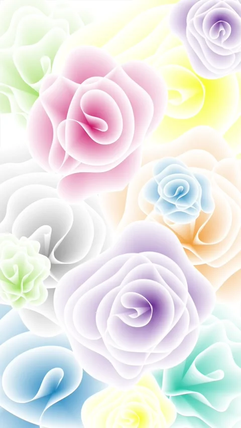 Looped animated background of randomly rotating colorful flowers Stock Footage 316801350