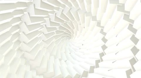 Looped animated background with white cubes in spiral arrange tunnel. Stock Footage 62998472