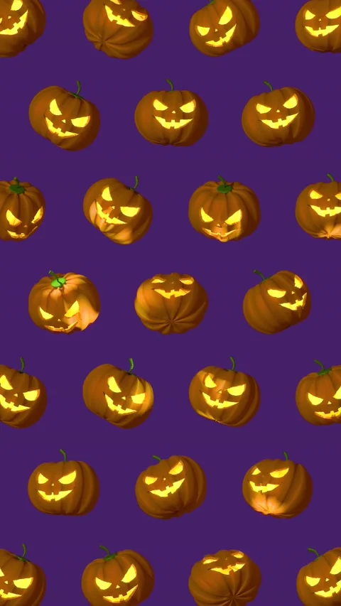 Looped animated halloween pumpkins patte... | Stock Video | Pond5