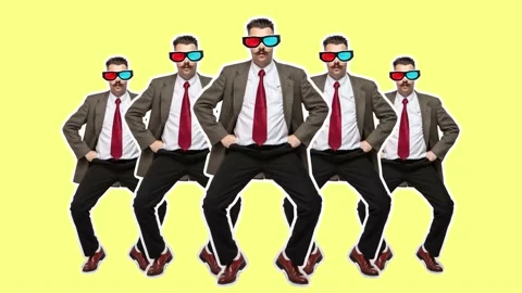 Looped animation. 4k. Stop motion, art 2D animation.  contemporary art collage. Stock Footage 158158182
