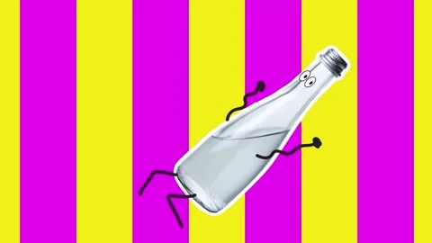 Looped animation. 4k. Stop motion design, art 2D animation. Stock Footage 163206363
