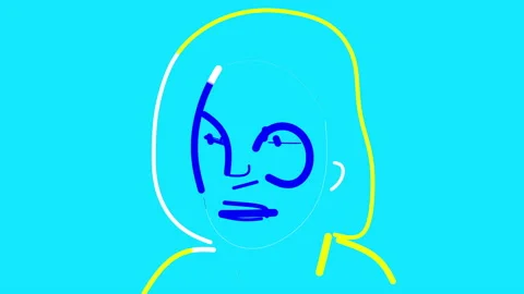 Looped animation of an abstract human face Stock Footage 201747888