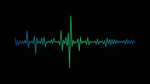 Looped animation audio frequency monitor sound wave Stock Footage
