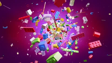 Looped animation blocks for children Stock Footage 268628652