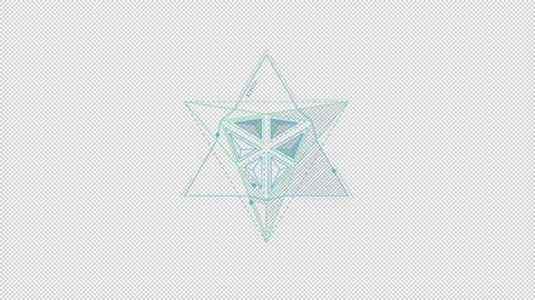 Looped animation of a complex star-shape HUD element. Stock Footage 237365104