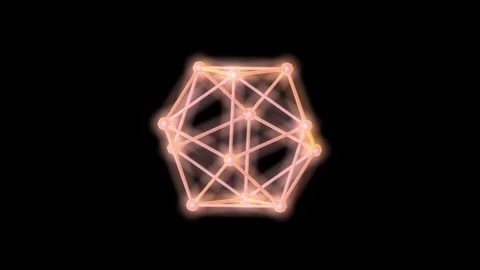 Looped animation of neon atom. 3D animation. Stock Footage 248074565