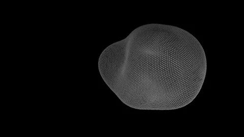 Looped animation of a rotating blob. Motion of a high polygonal 3D blot. Stock Footage 90630976