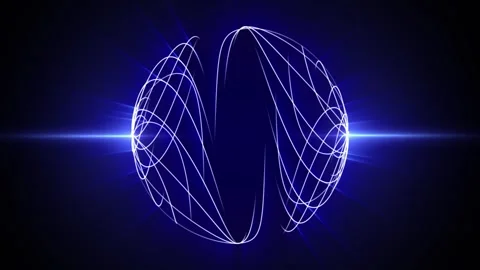 Looped animation with spherical field of glowing energy lines Stock Footage 272766833