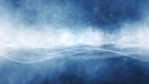 Looped artistic wavy particles cyber space animation Stock Footage 338111237