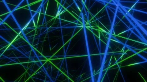 Looped background with abstract composition made of glow blue and green lines Stock Footage 287482034