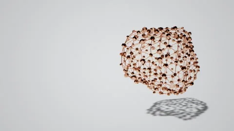 Looped Background with Abstract Copper 3D Shape Stock Footage 252383809