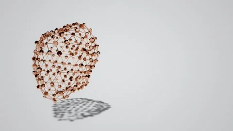 Looped Background with Abstract Copper 3D Shape Stock Footage 252384027