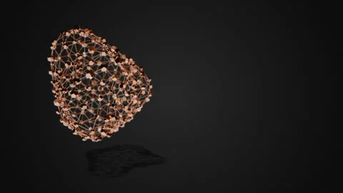 Looped Background with Abstract Copper 3D Shape Stock Footage 252384050