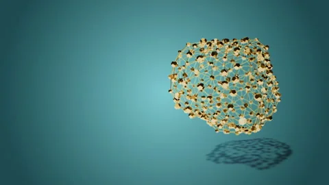 Looped Background with Abstract Gold 3D Shape Stock Footage 252382883