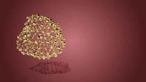 Looped Background with Abstract Gold 3D Shape Stock Footage 252383243
