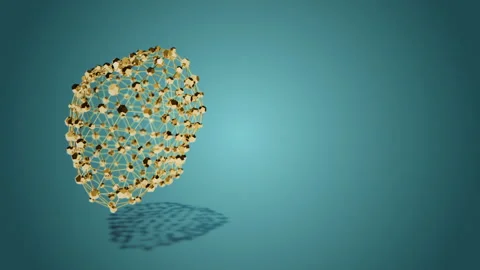 Looped Background with Abstract Gold 3D Shape Stock Footage 252383244