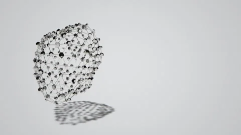 Looped Background with Abstract Silver 3D Shape Stock Footage 252381188