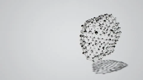 Looped Background with Abstract Silver 3D Shape Stock Footage 252381676