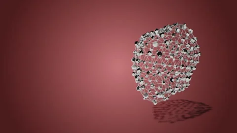 Looped Background with Abstract Silver 3D Shape Stock Footage 252381680