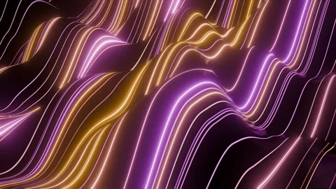 Looped background with abstract striped waves and bright neon lines Stock Footage 291268741