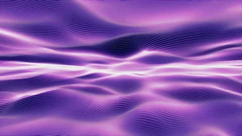 Looped background with abstract striped waves with bright pink purple glow Stock Footage 294023021
